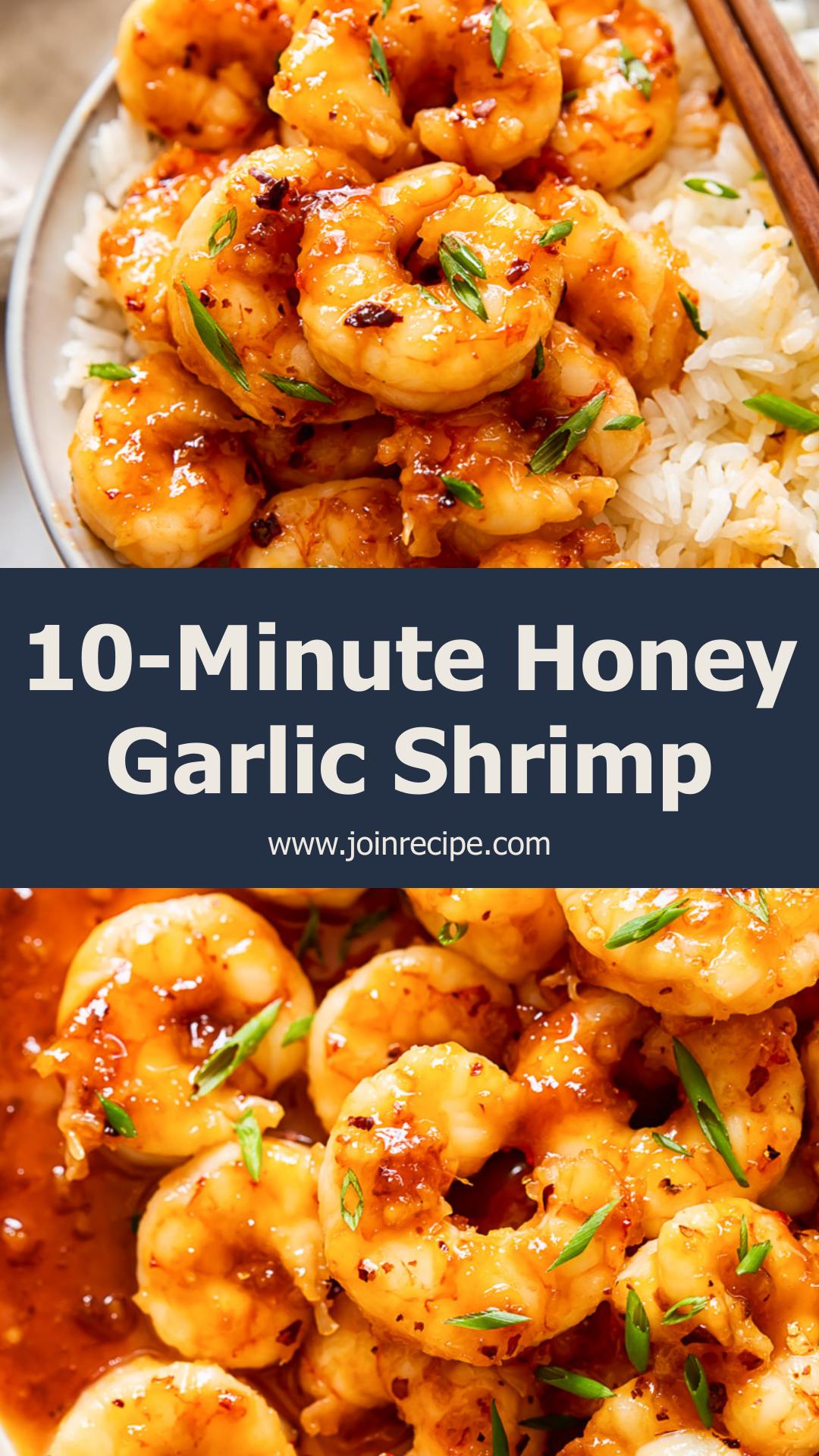 10-Minute Honey Garlic Shrimp with Ginger and Sticky Honey Sauce — pin 2