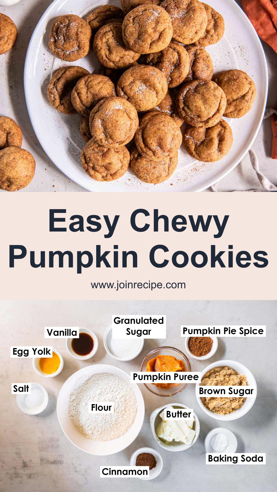 Soft And Chewy Pumpkin Cookies With Cinnamon-Sugar Coating — pin 1