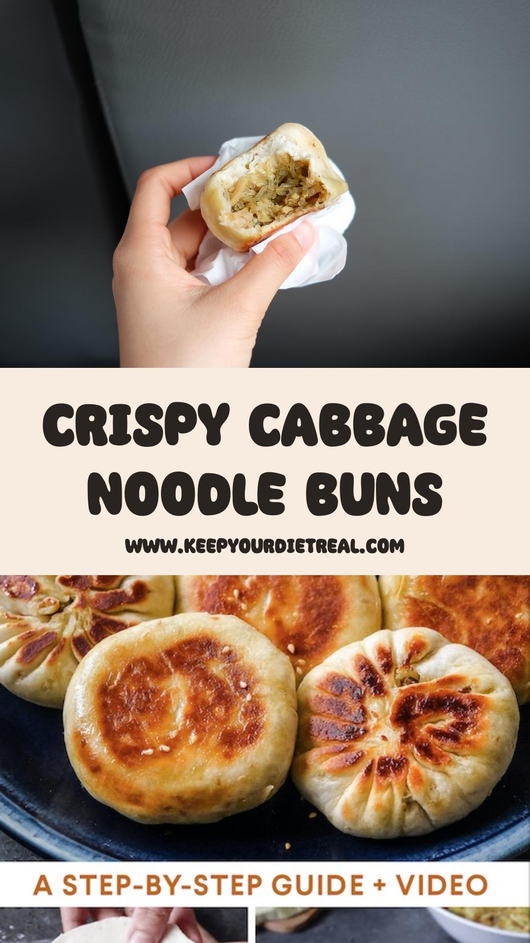 Pan-Fried Cabbage and Noodle Buns with Crisp Golden Crusts — pin 1