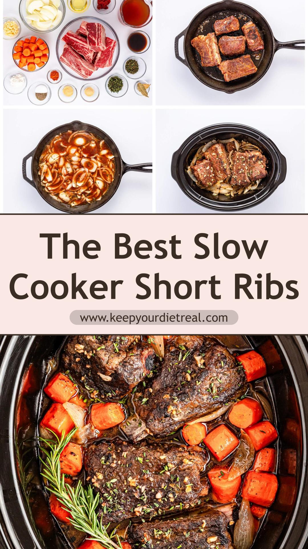Slow Cooker Short Ribs with Herb Beef Gravy and Carrots — pin 2
