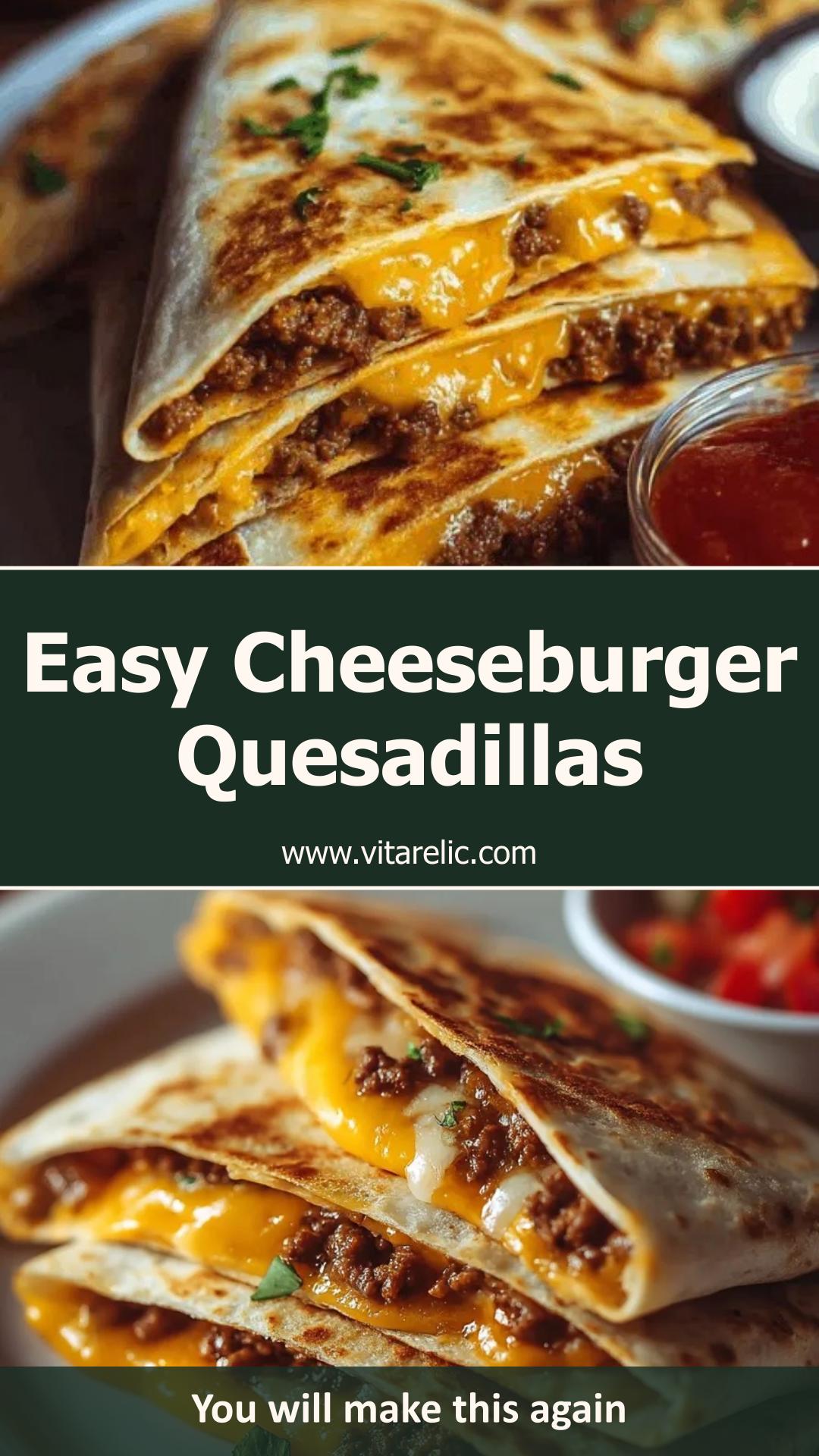 Cheeseburger Quesadillas with Tangy Burger Sauce — pin 1