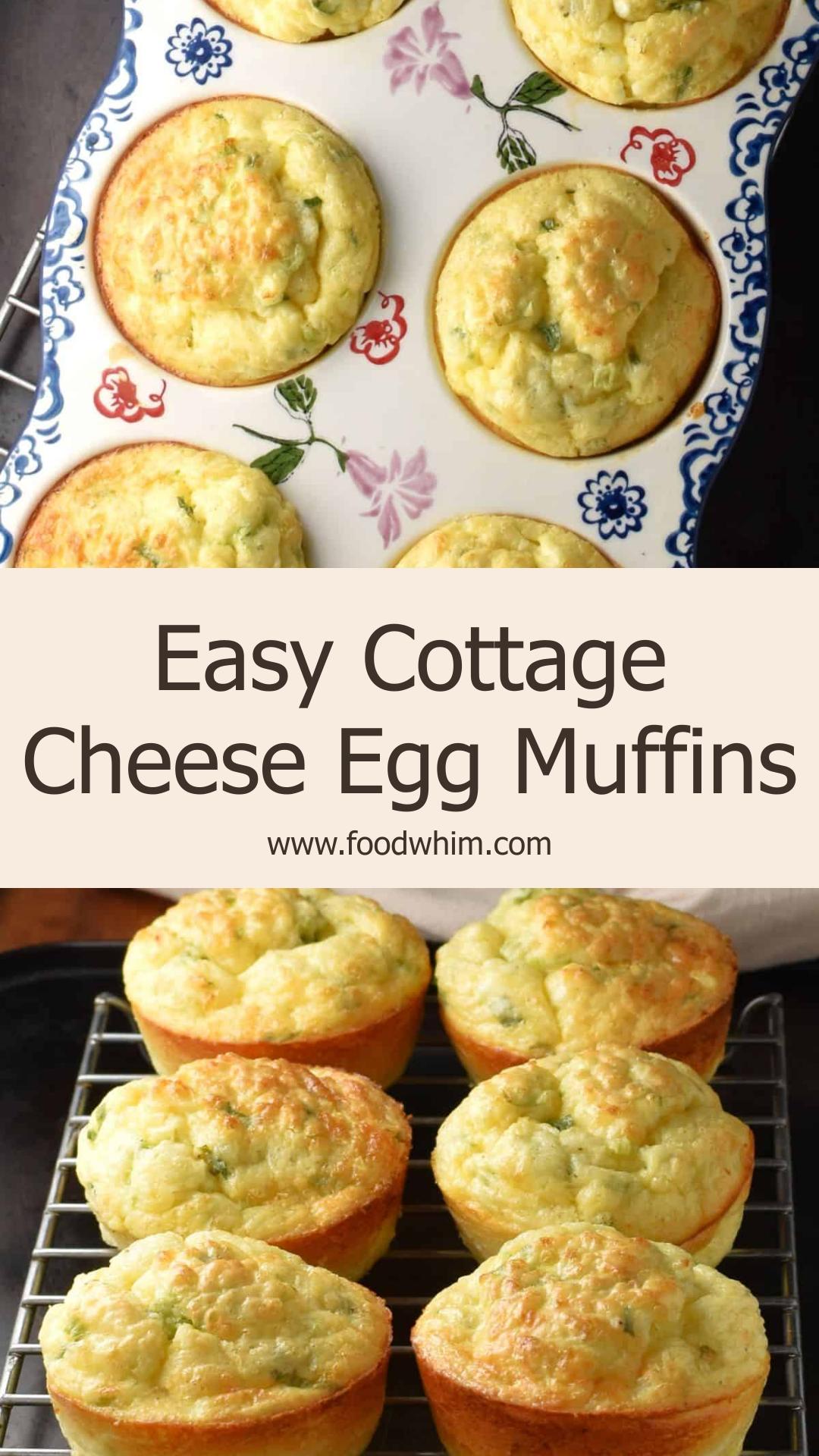 Fluffy Cottage Cheese Egg Muffins with Cheddar and Scallions — pin 2