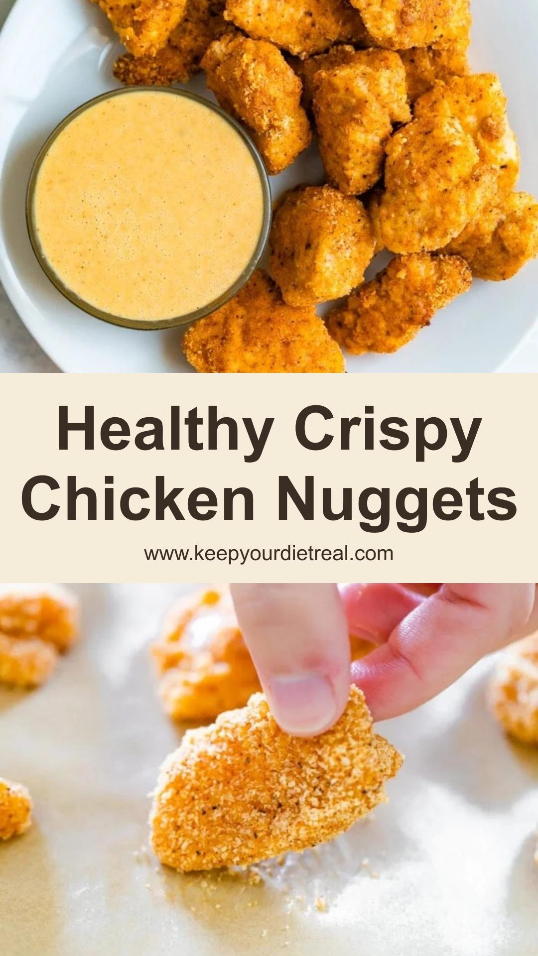 Healthy Baked Chicken Nuggets with Crispy Almond Flour Breading — pin 3