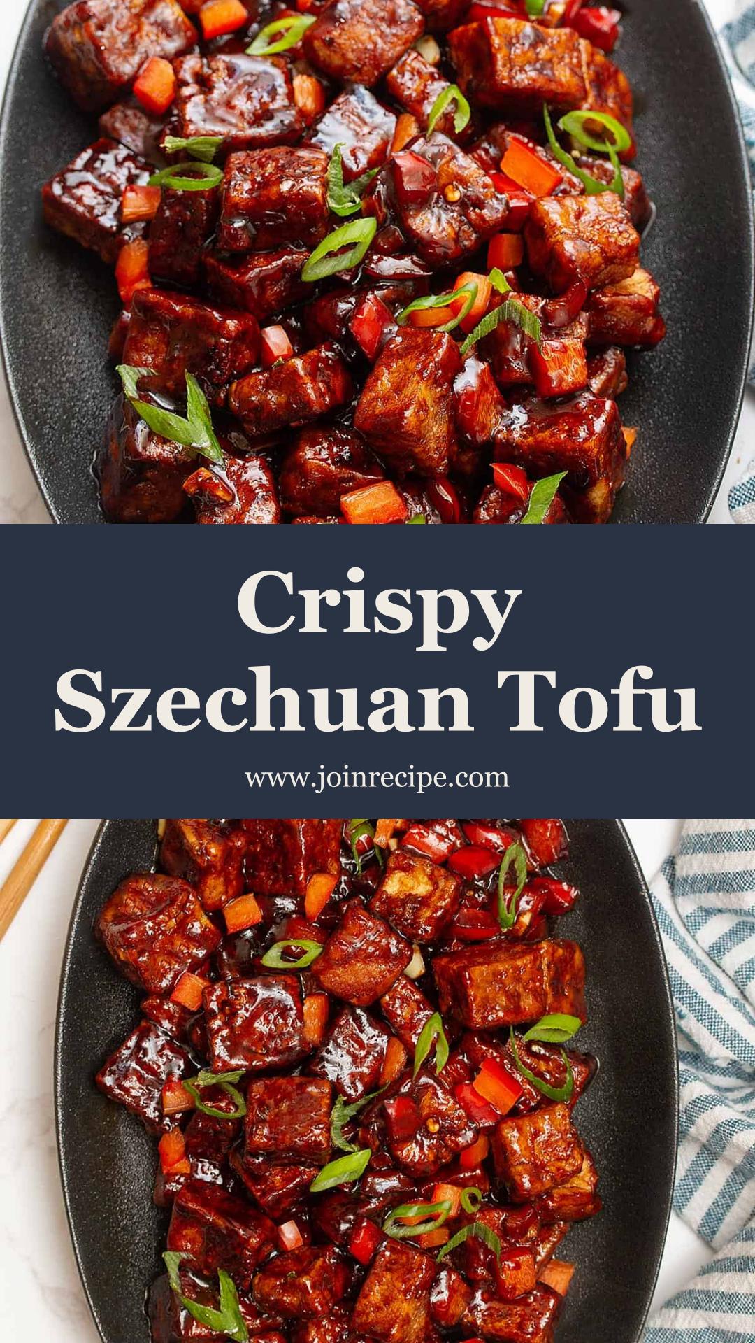 Crispy Szechuan Tofu with Tangy Spicy Maple Glaze — pin 3