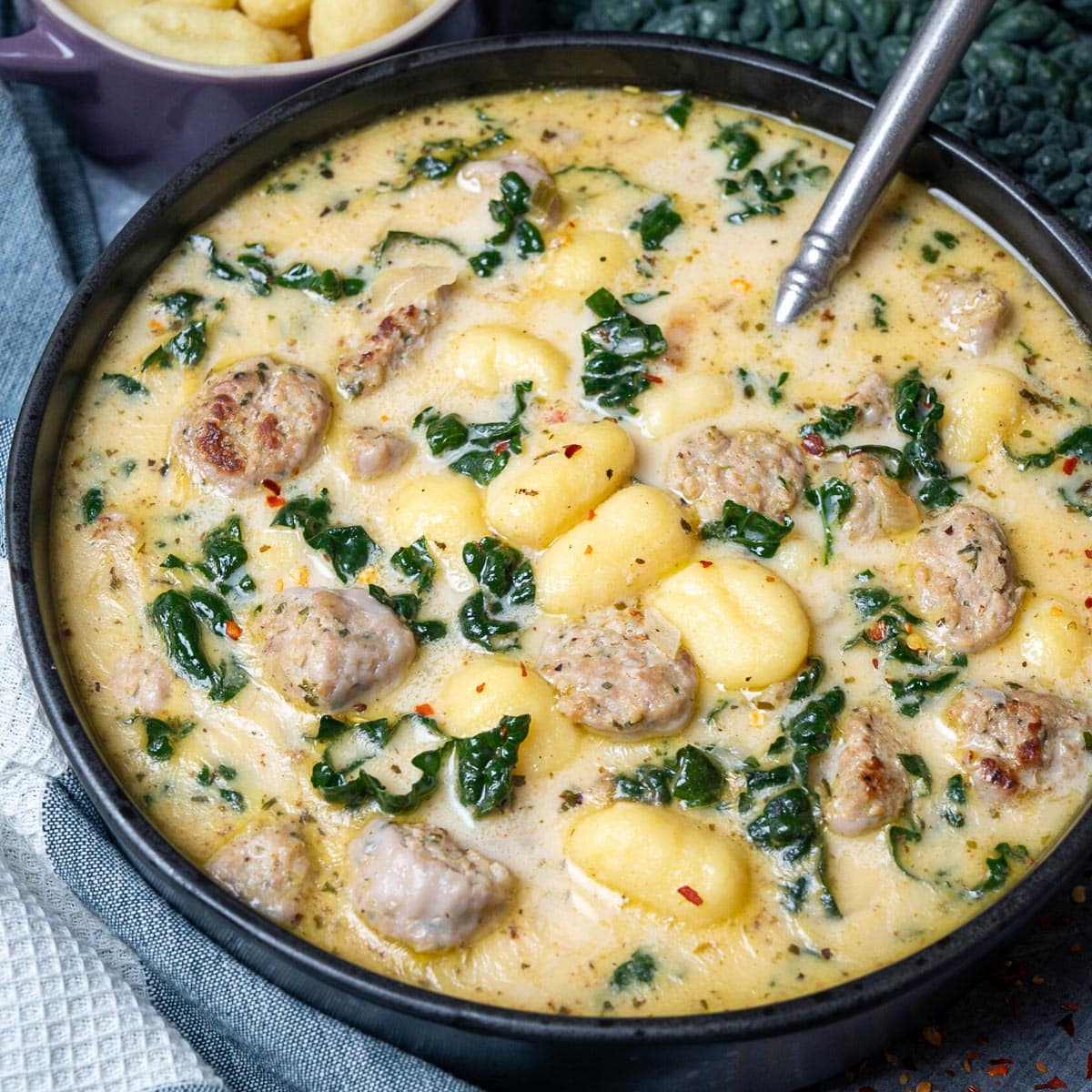 Gnocchi Zuppa Toscana with Tender Kale and Creamy Parmesan Broth