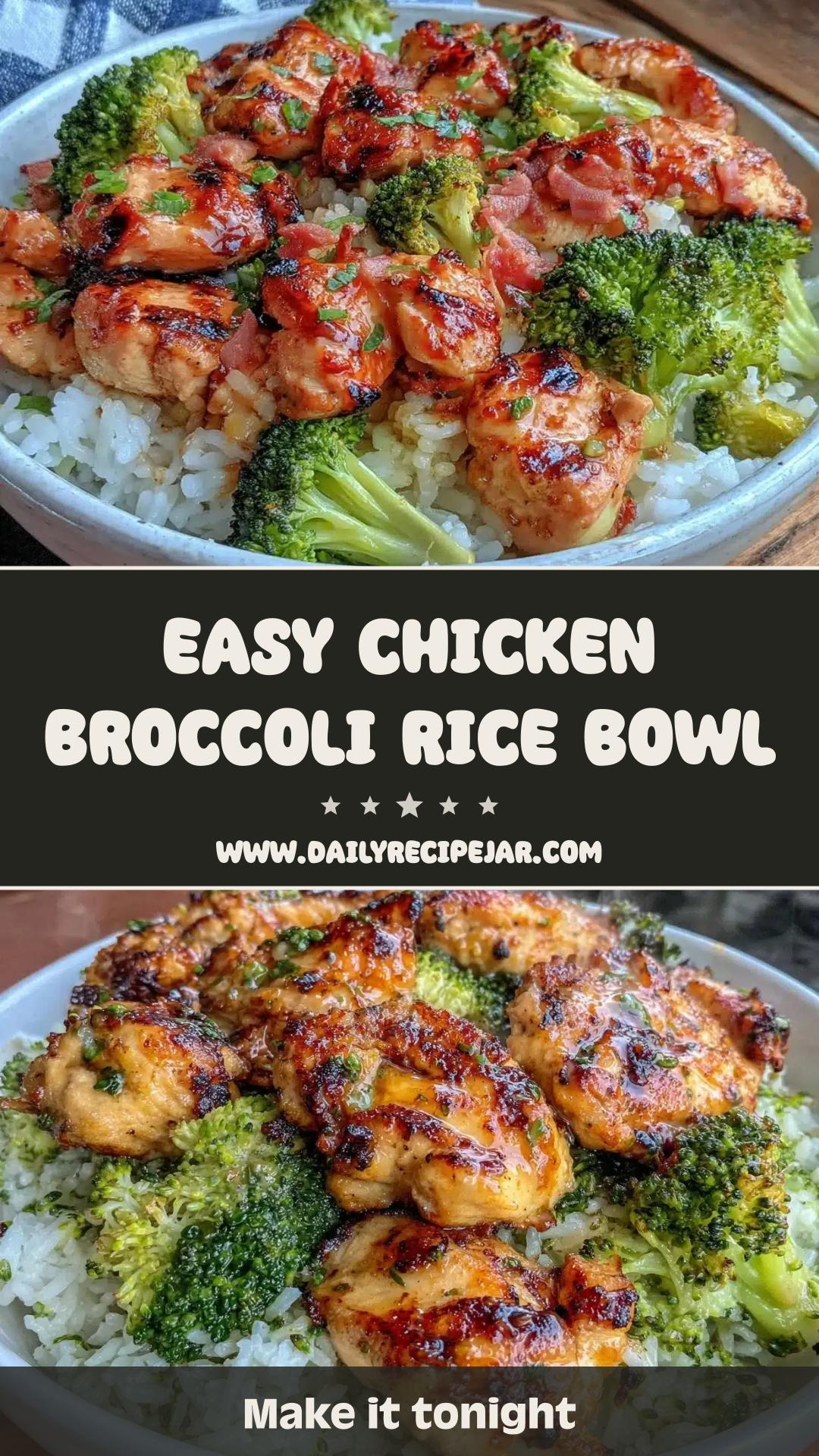 Chicken and Broccoli Rice Bowl with Soy Sauce and Lemon — pin 1