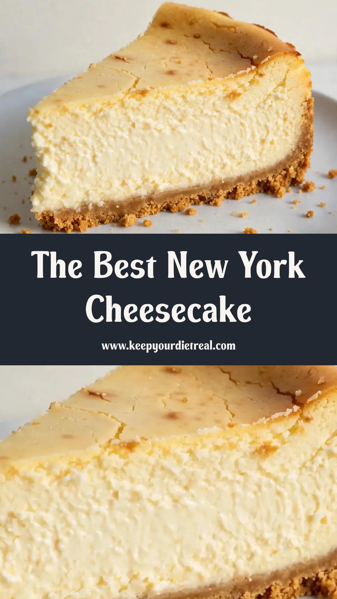 New York Cheesecake: Classic Creamy Dessert with Buttery Biscuit Crust — pin 1