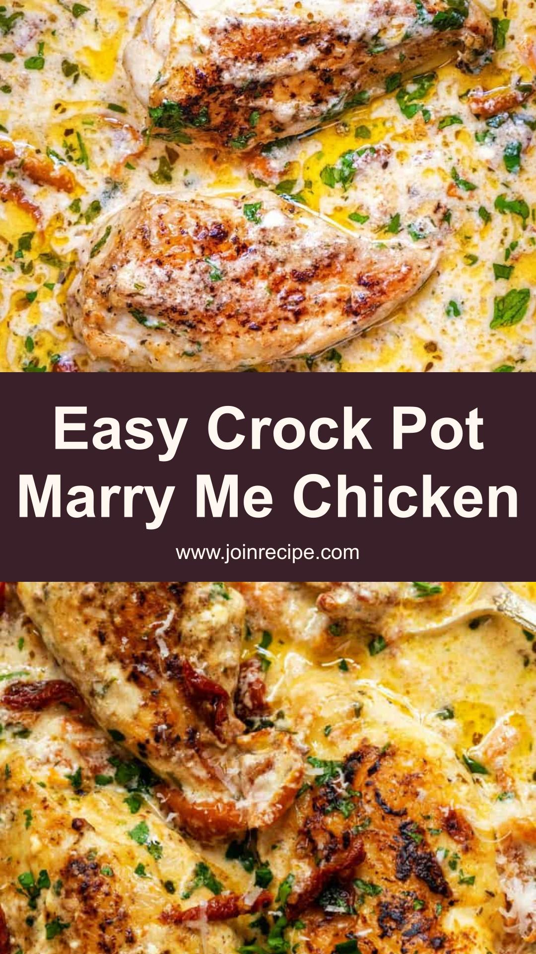 Crock Pot Marry Me Chicken with Creamy Sun-Dried Tomato Sauce — pin 1