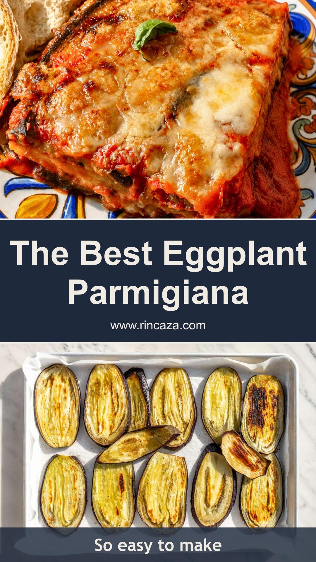 Eggplant Parmigiana with Roasted Eggplant and Bubbling Mozzarella — pin 2