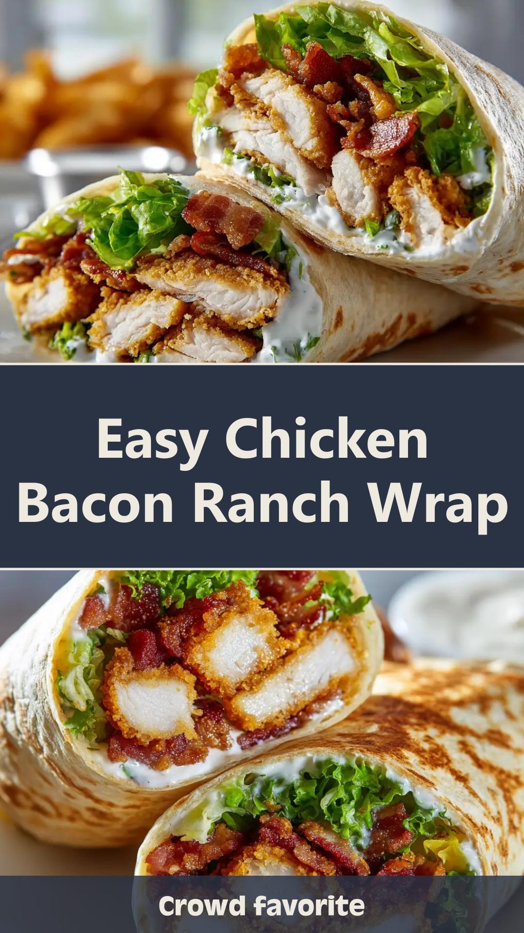 Chicken Bacon Ranch Wrap with Cheddar and Romaine — pin 1