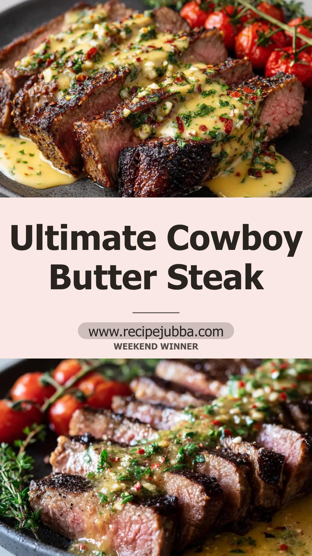 Cowboy Butter Steak with Garlic Butter and Blistered Tomatoes — pin 1