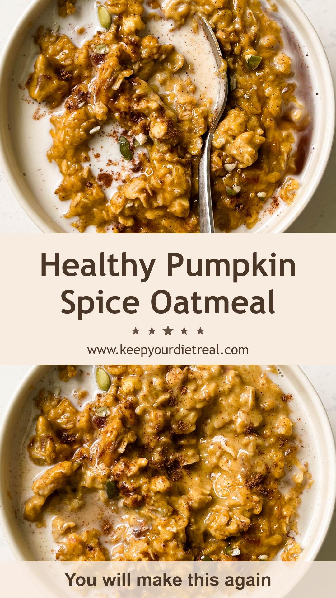 Pumpkin Spiced Oatmeal — pin 1