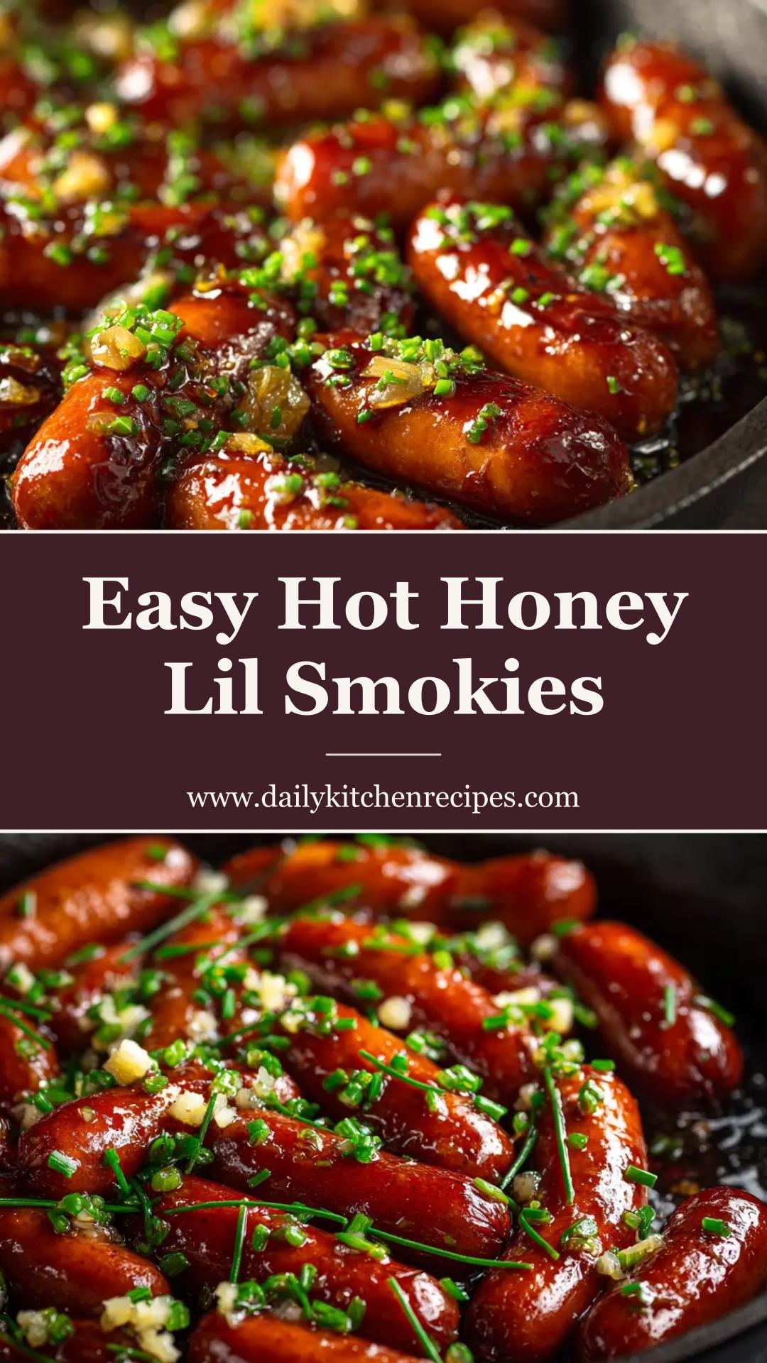 Hot Honey Garlic Lil Smokies with Sweet-Spicy Glaze — pin 1