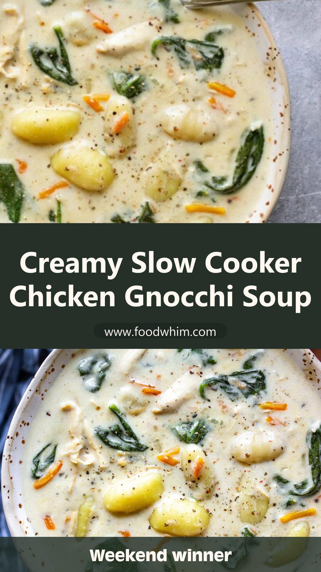 Slow Cooker Chicken Gnocchi Soup with Creamy Nutmeg Broth — pin 2