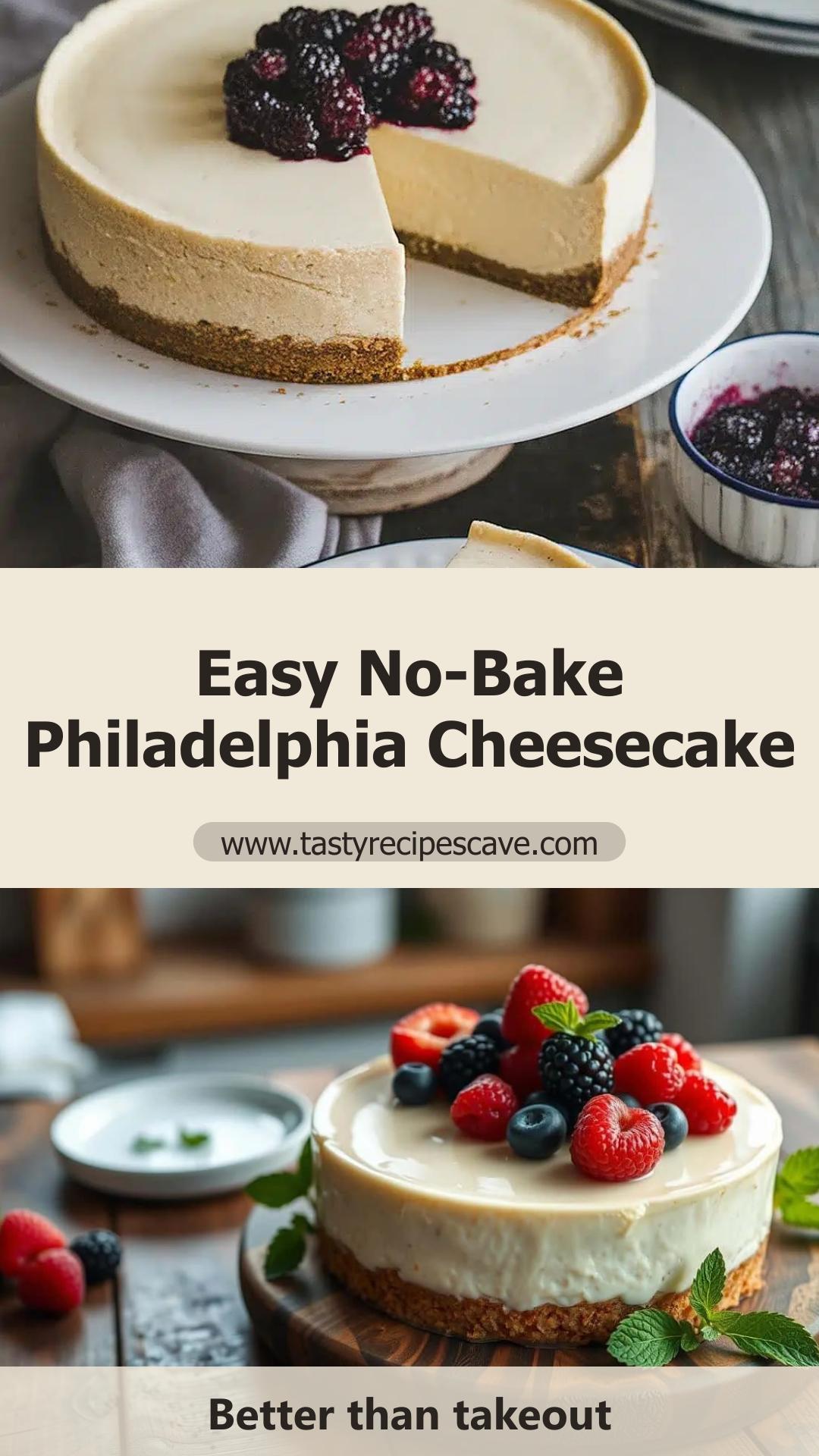 Philadelphia No-Bake Cheesecake with Buttery Graham Cracker Crust — pin 2