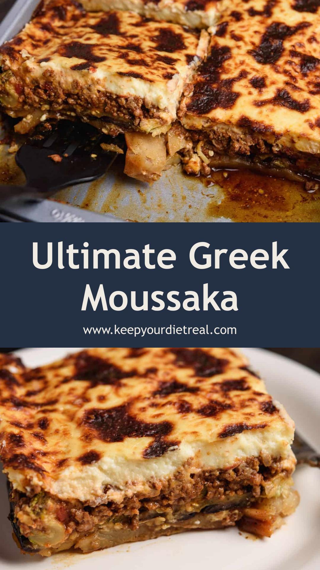 Greek Moussaka with Fried Vegetables and Golden Béchamel — pin 4