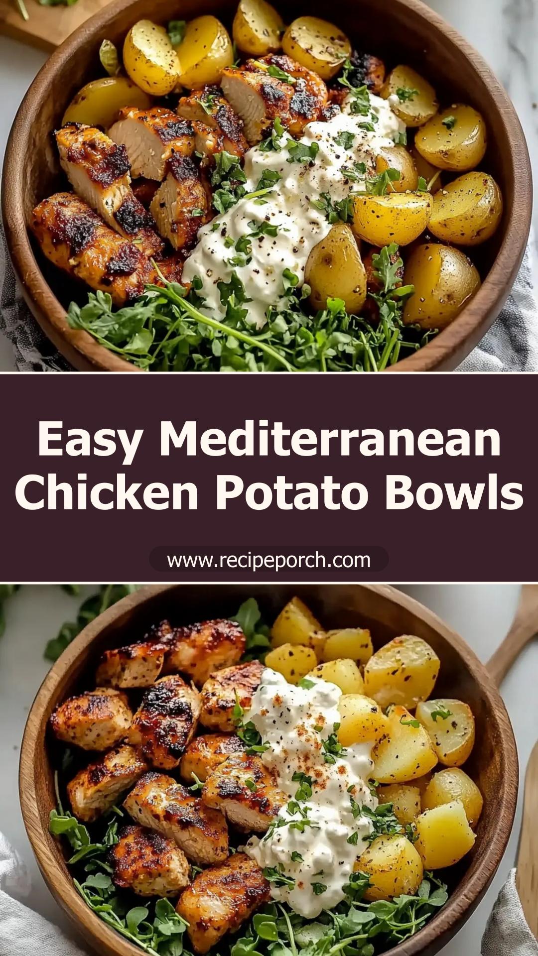 Mediterranean Sheet Pan Chicken and Potato Bowls — pin 2