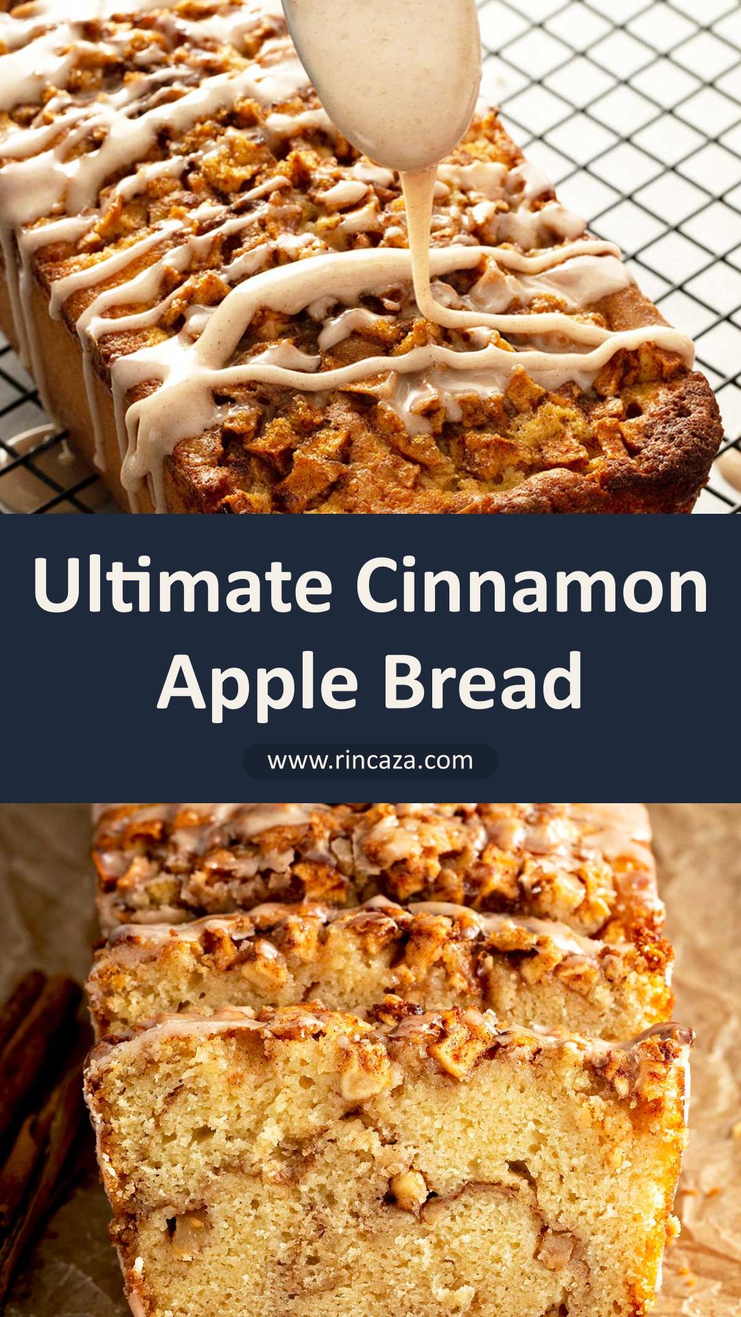 Cinnamon Apple Bread with Brown Sugar Swirls and Cinnamon Glaze — pin 3