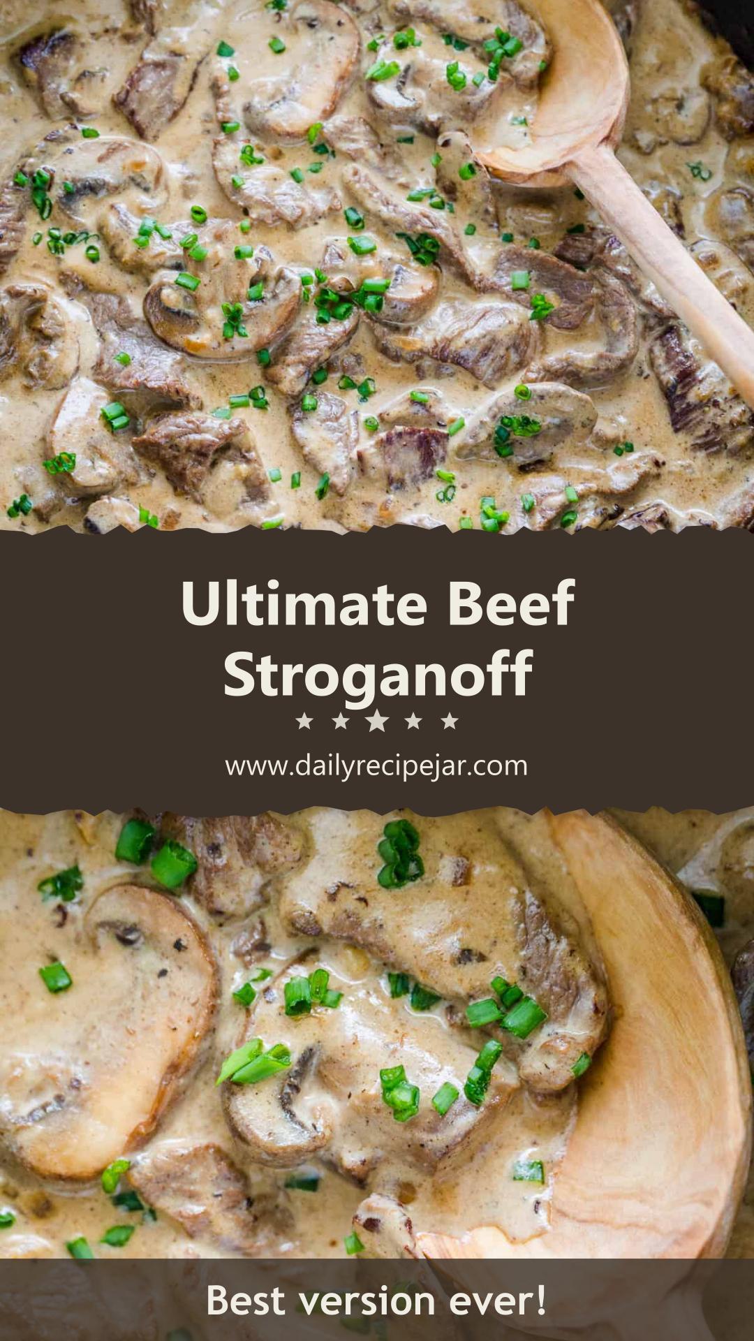 Beef Stroganoff with Creamy Mushroom Sauce — pin 1