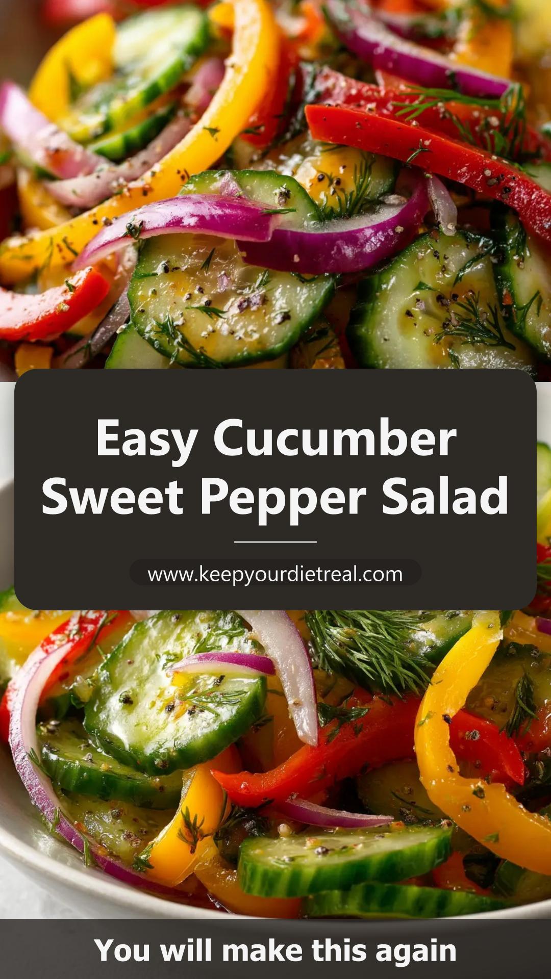 Cucumber Sweet Pepper Salad With Zesty Vinaigrette — pin 2