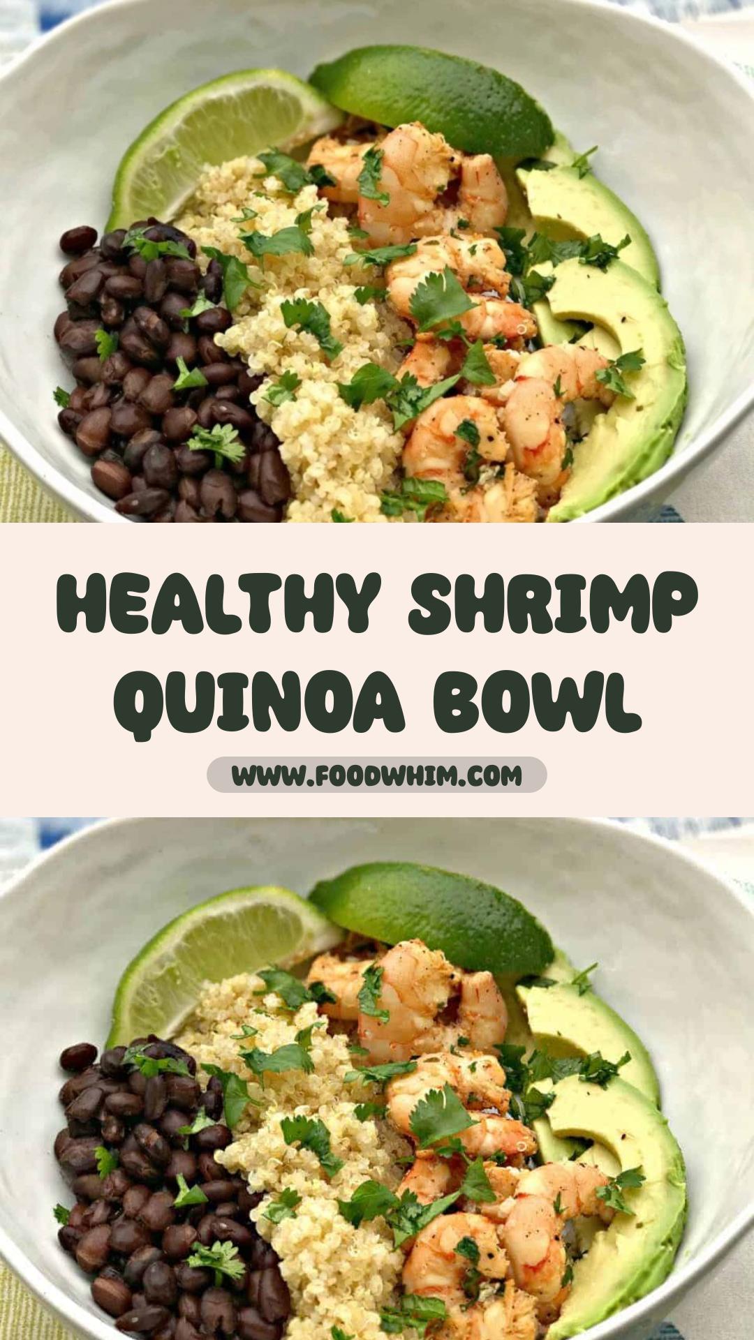 Cilantro Lime Shrimp Quinoa Bowl with Black Beans and Avocado — pin 2