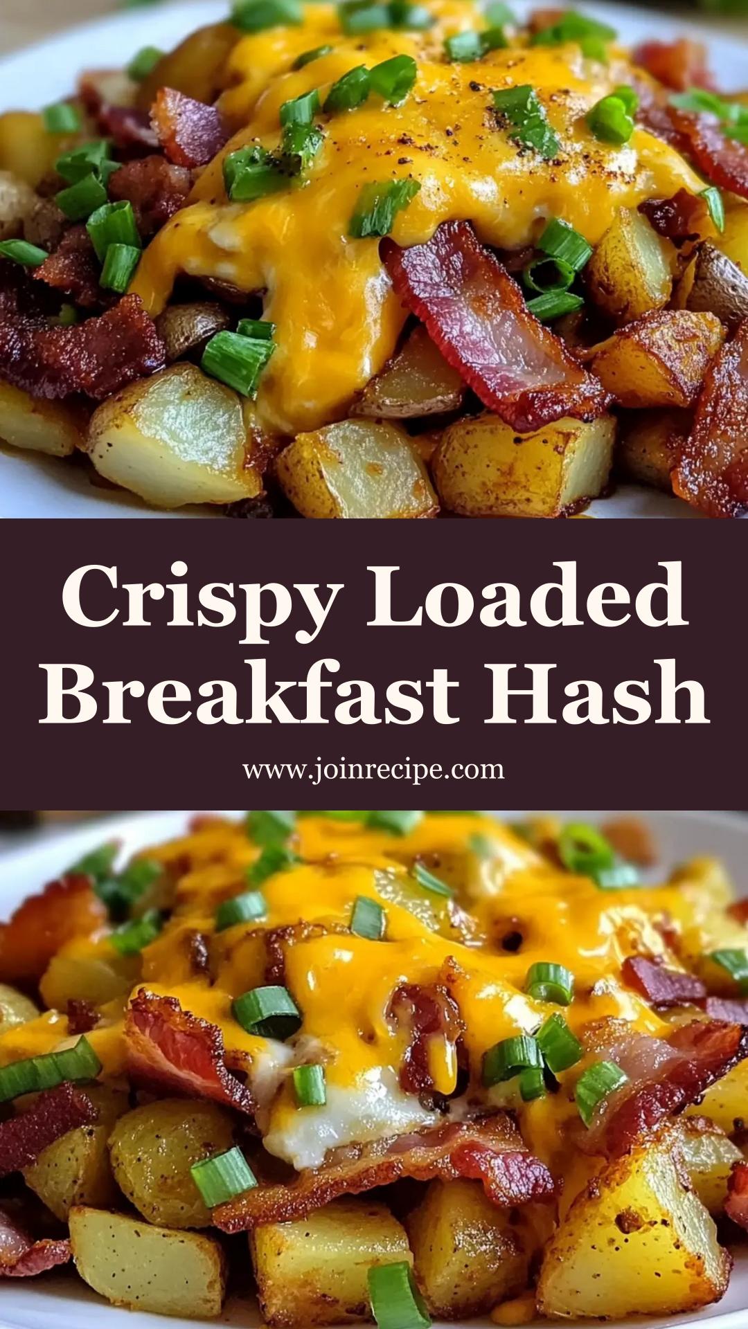 Crispy Loaded Breakfast Hash: Golden Potatoes and Savory Bacon Delight — pin 2