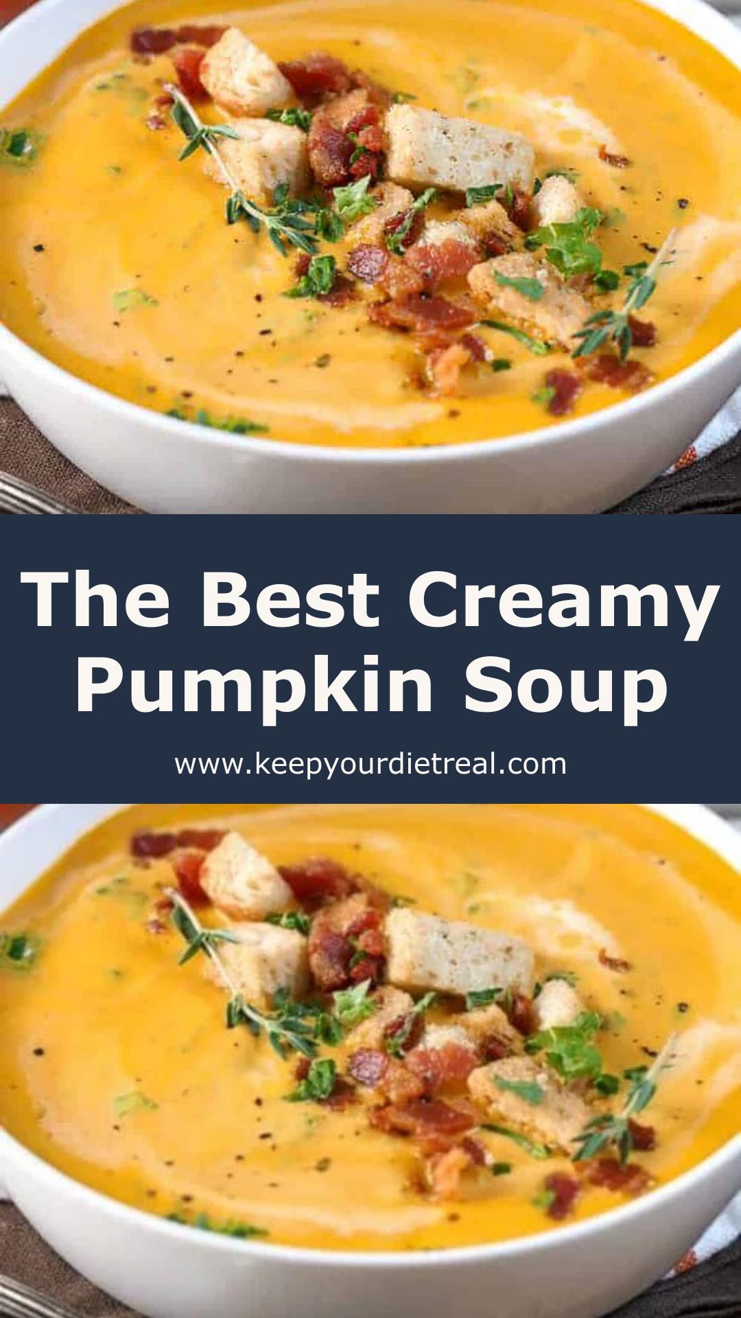 Creamy Pumpkin Soup With Smoky Bacon and Crunchy Croutons — pin 2