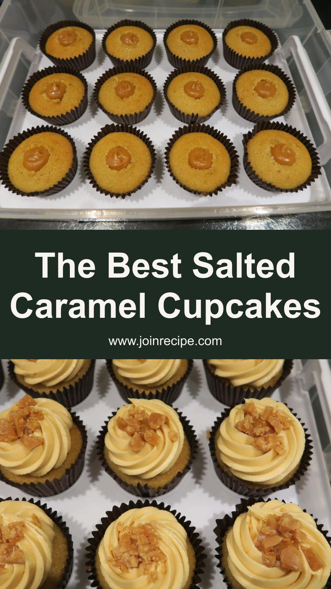 Salted Caramel Cupcakes with Light Brown Sugar Sponge and Caramel Filling — pin 3