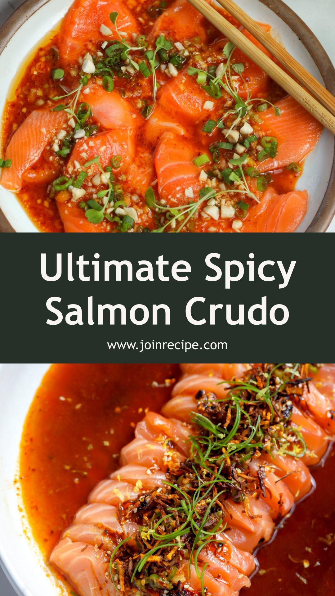 Spicy Salmon Crudo with Crispy Carrots and Citrus Tamari Sauce — pin 3