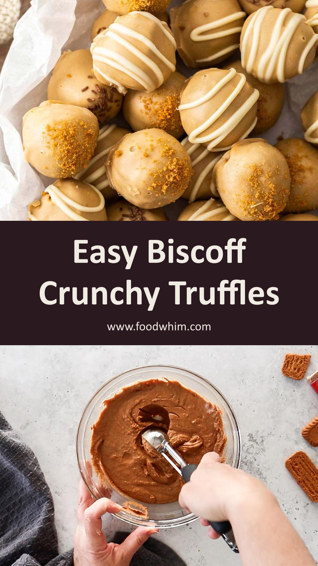 Biscoff Truffles With Crunchy Cookie Bits and White Chocolate — pin 1