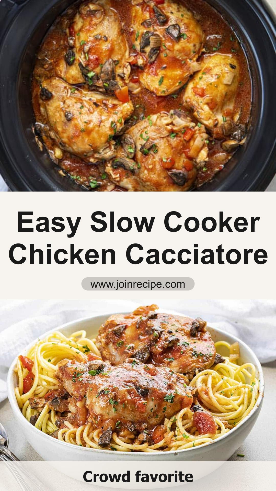 Slow Cooker Chicken Cacciatore with Herb Tomato Sauce and Vegetables — pin 1