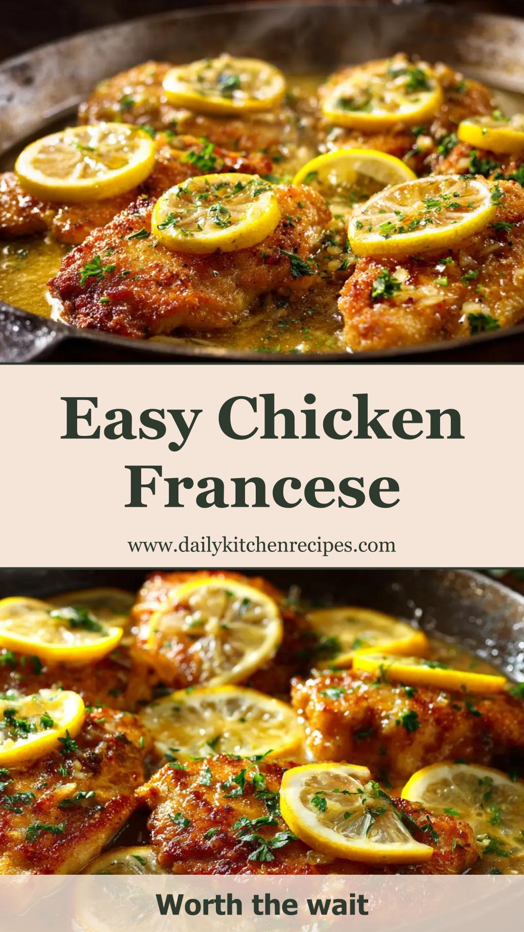 Chicken Francese with Lemon Butter Wine Sauce — pin 2