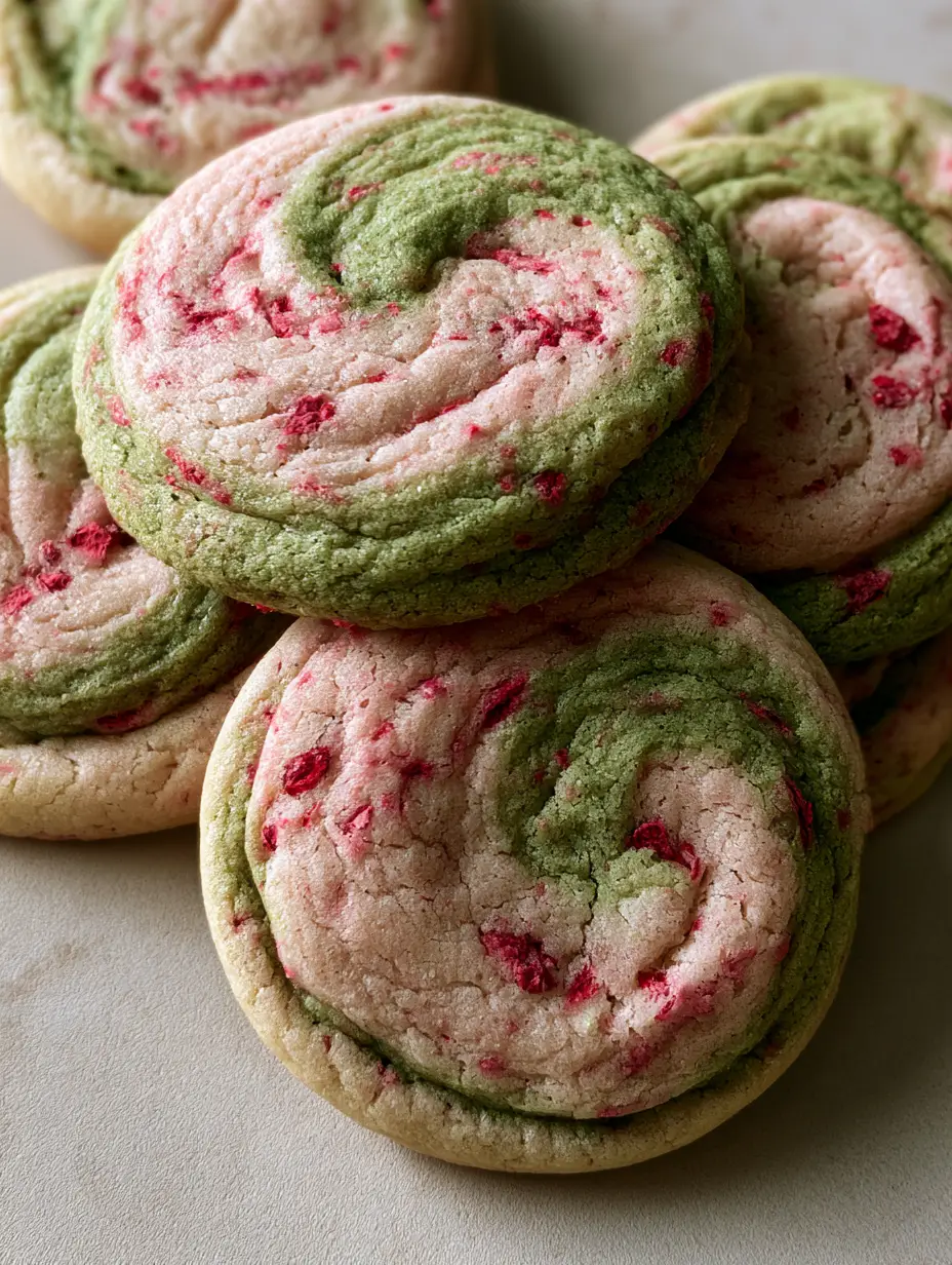 Strawberry Matcha Cookies With Freeze-Dried Strawberries