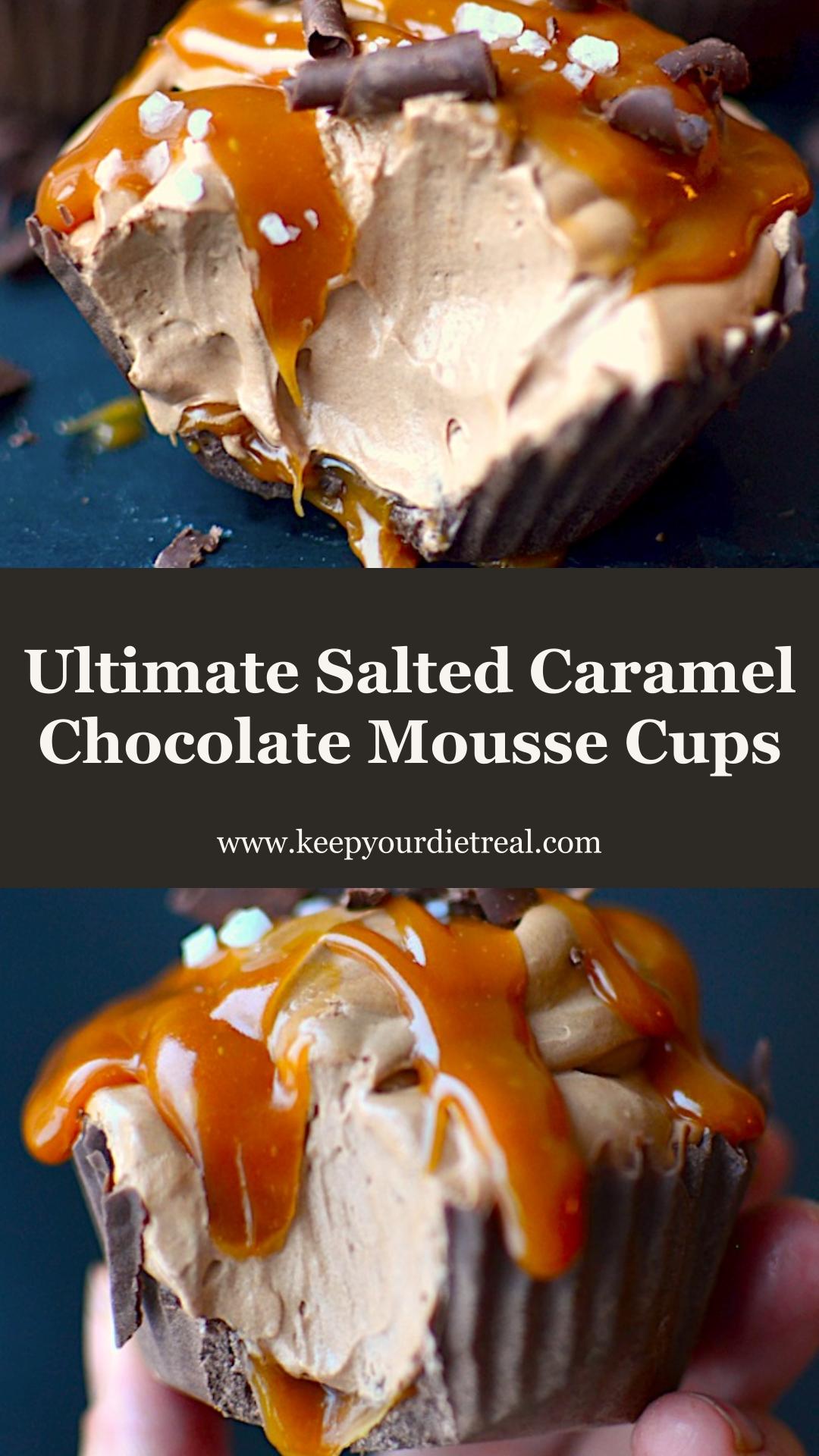 Salted Caramel Chocolate Mousse Cups with Crisp Chocolate Shells — pin 2