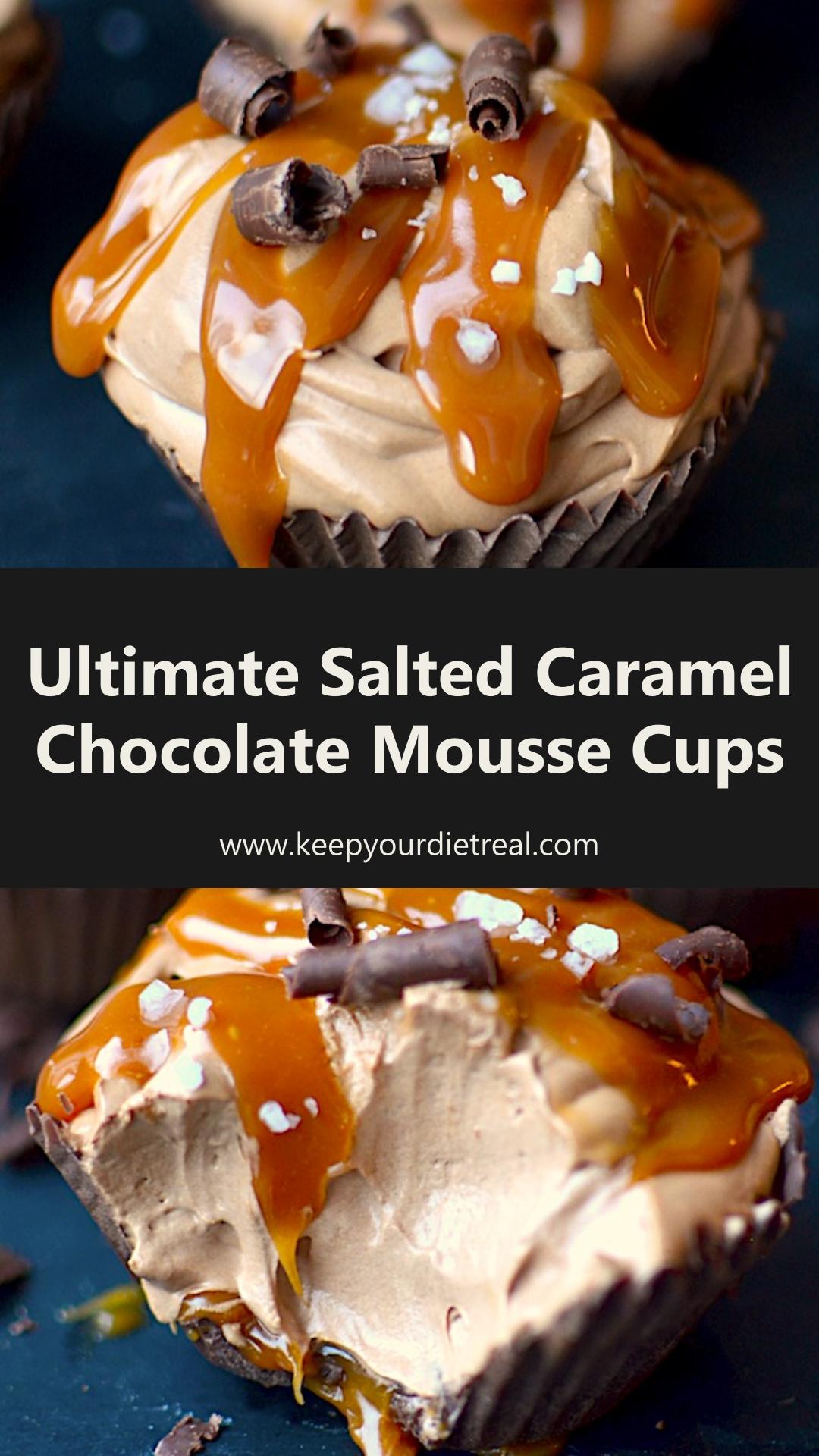 Salted Caramel Chocolate Mousse Cups with Crisp Chocolate Shells — pin 3