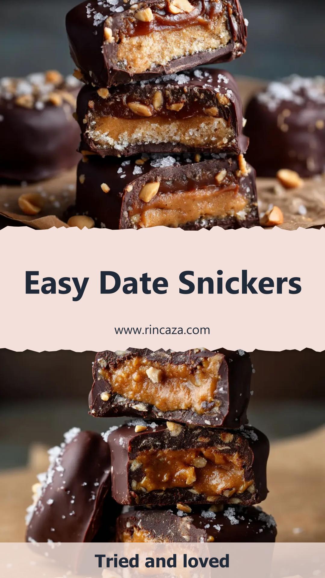 Date Snickers with Peanut Butter and Dark Chocolate — pin 2