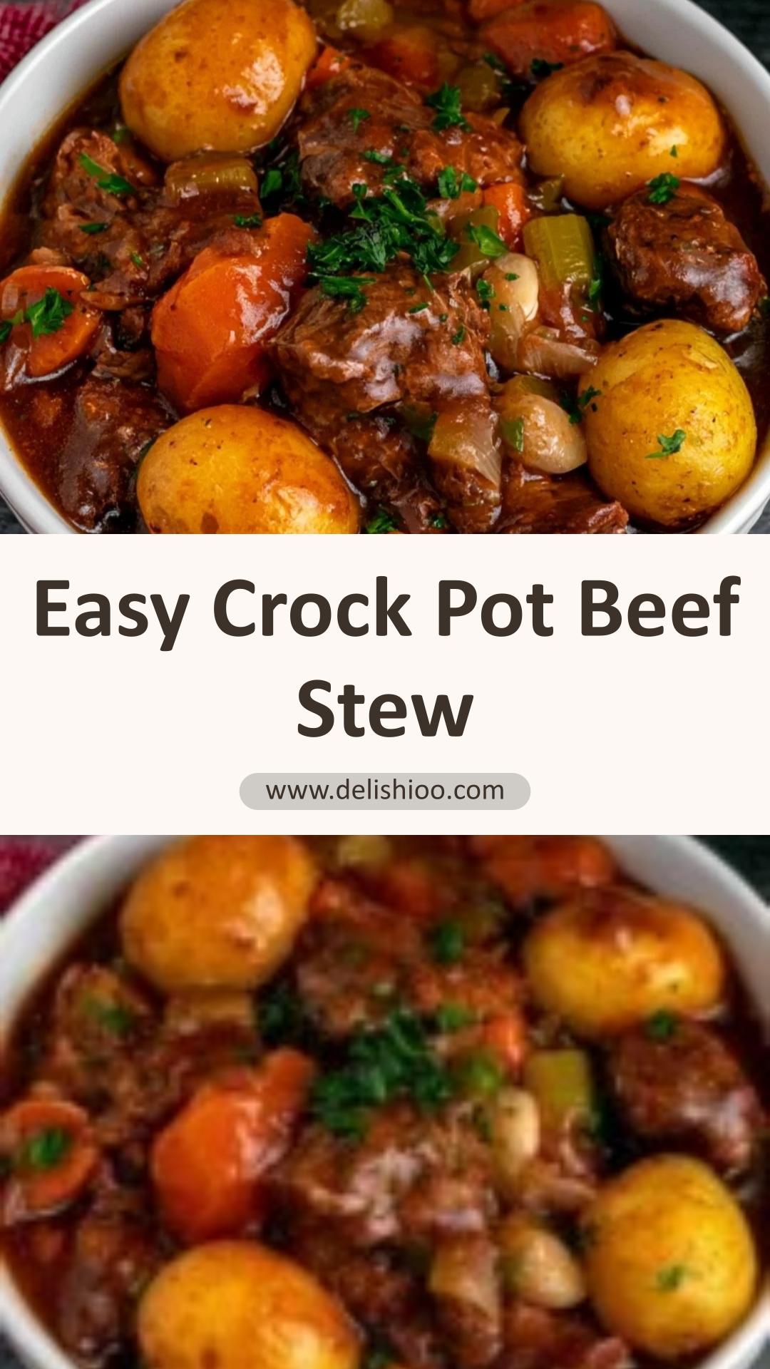 Crock Pot Beef Stew With Tender Beef and Worcestershire-Thyme Broth — pin 1