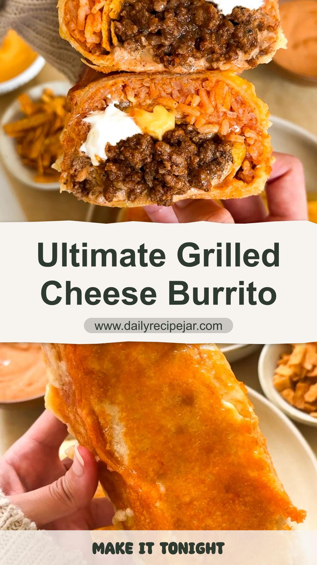 Grilled Cheese Burrito With Spanish Rice and Chipotle Sauce — pin 2