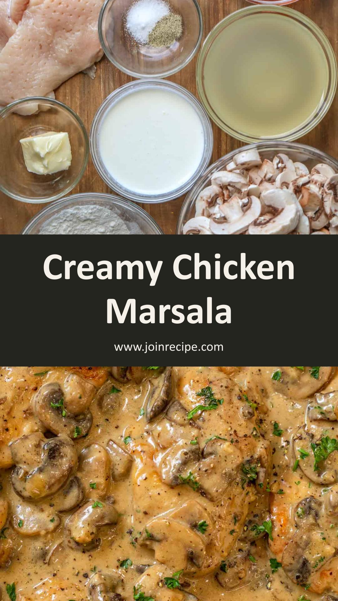 Chicken Marsala with Golden Cutlets and Creamy Mushroom Sauce — pin 1