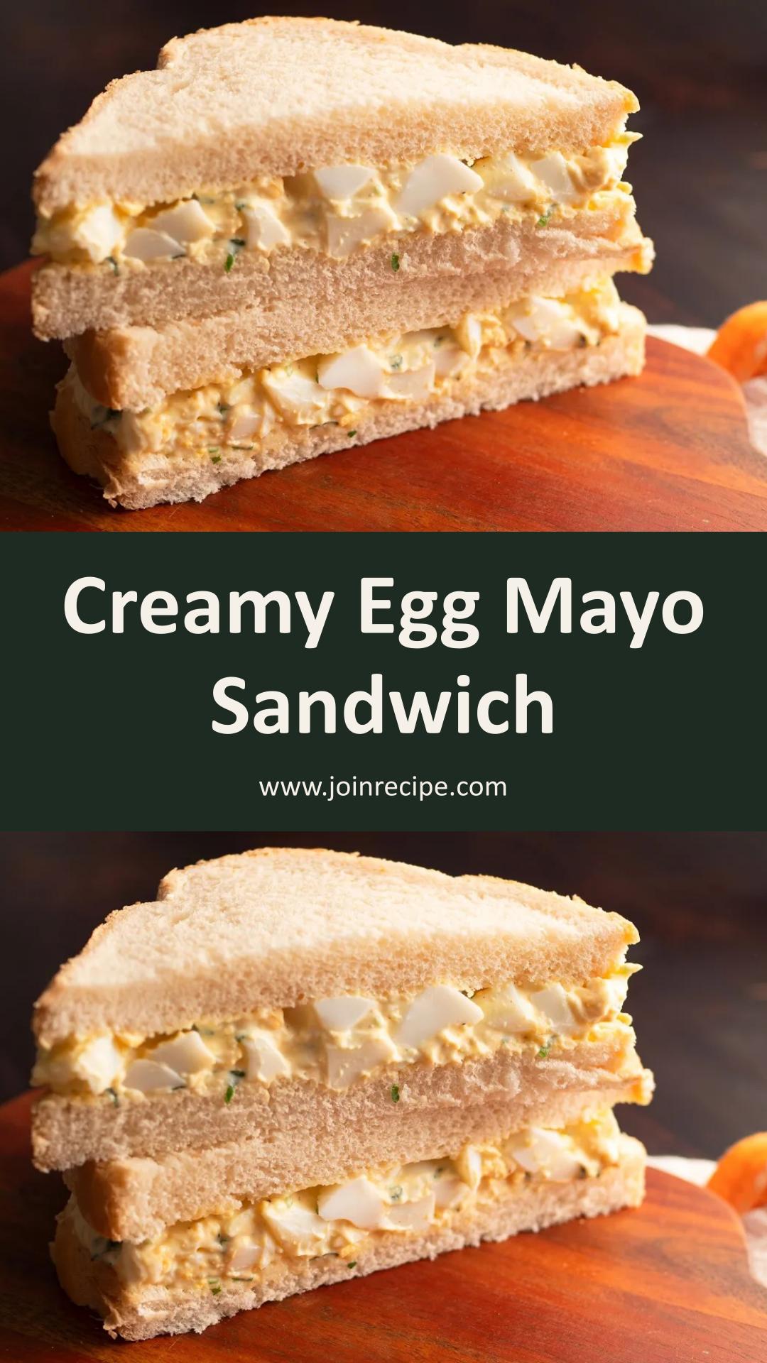 Egg Mayo Sandwich with Creamy Yolk Filling and Coriander — pin 1
