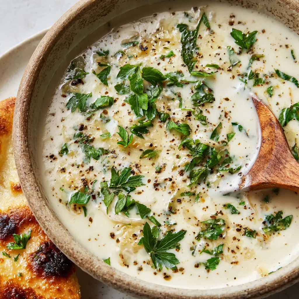 White Garlic Pizza Sauce with Parmesan and Black Pepper