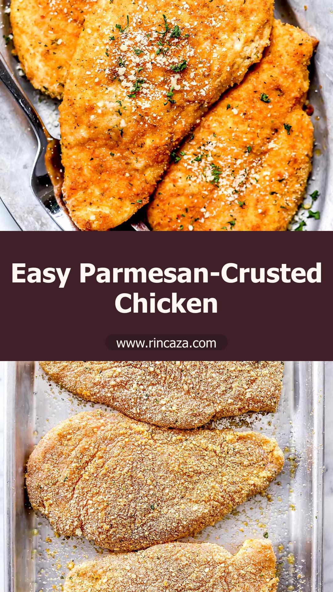 Baked Parmesan-Crusted Chicken with Crispy Italian Breadcrumbs — pin 1