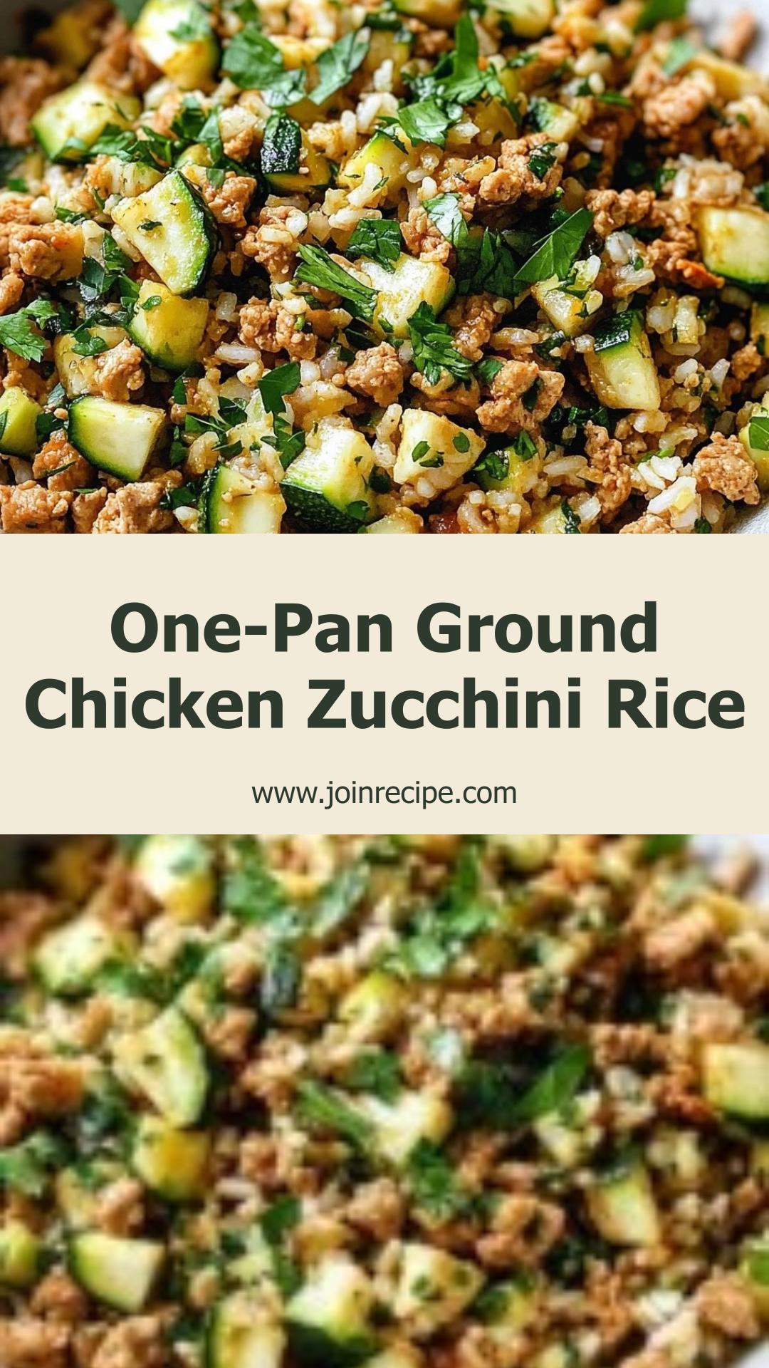 Ground Chicken Zucchini Rice Skillet: A Quick One-Pan Comfort Meal — pin 1