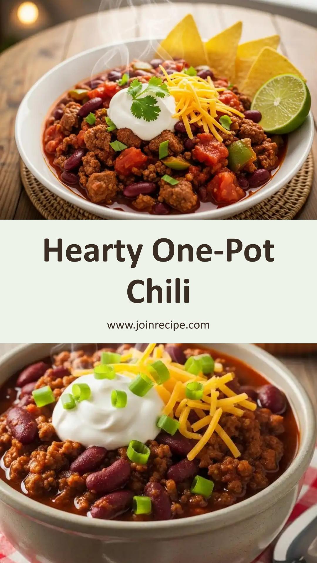 Classic Chili with Meat: Hearty and Flavorful One-Pot Comfort Food — pin 1
