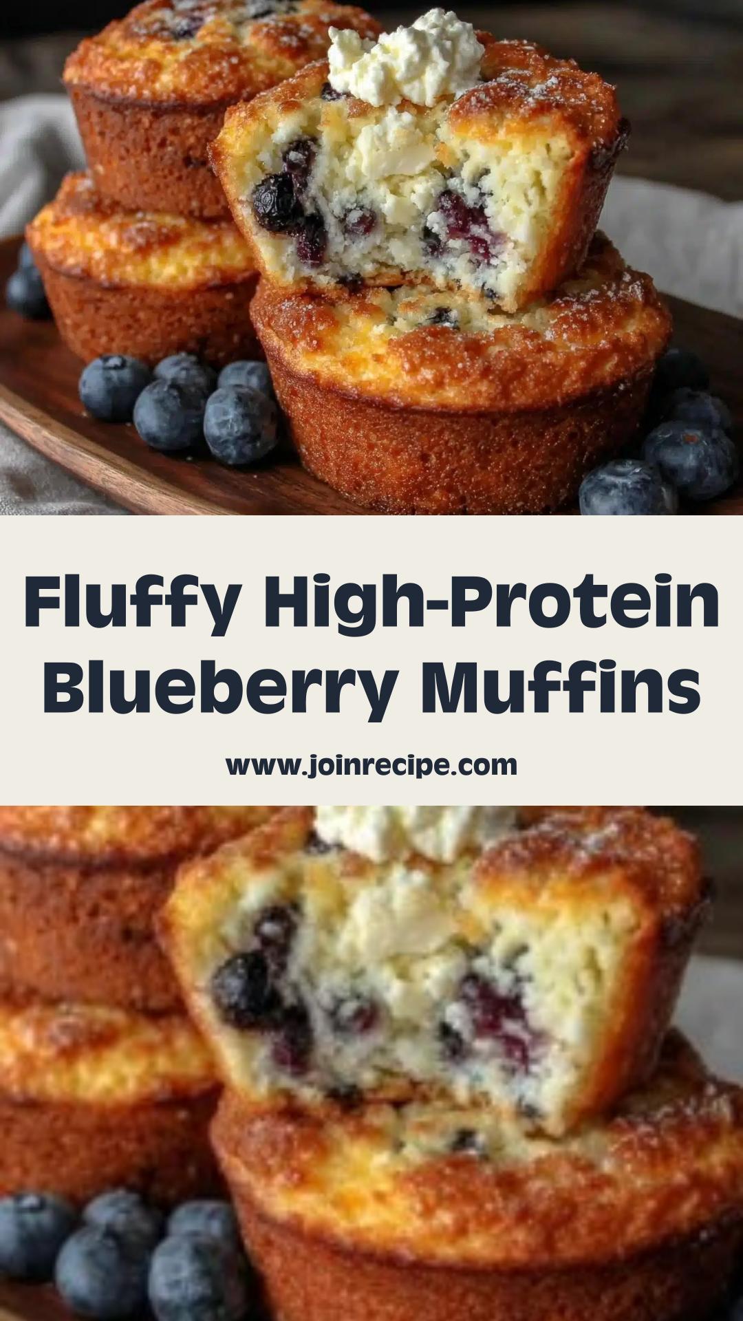 Fluffy Blueberry Cottage Cheese Muffins: High-Protein Breakfast Treat — pin 1