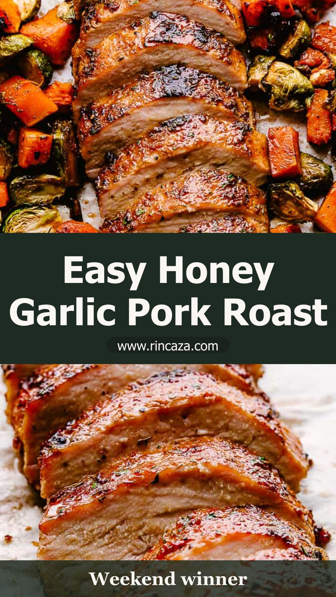 Honey Garlic Pork Loin Roast with Brussels Sprouts and Butternut Squash — pin 2