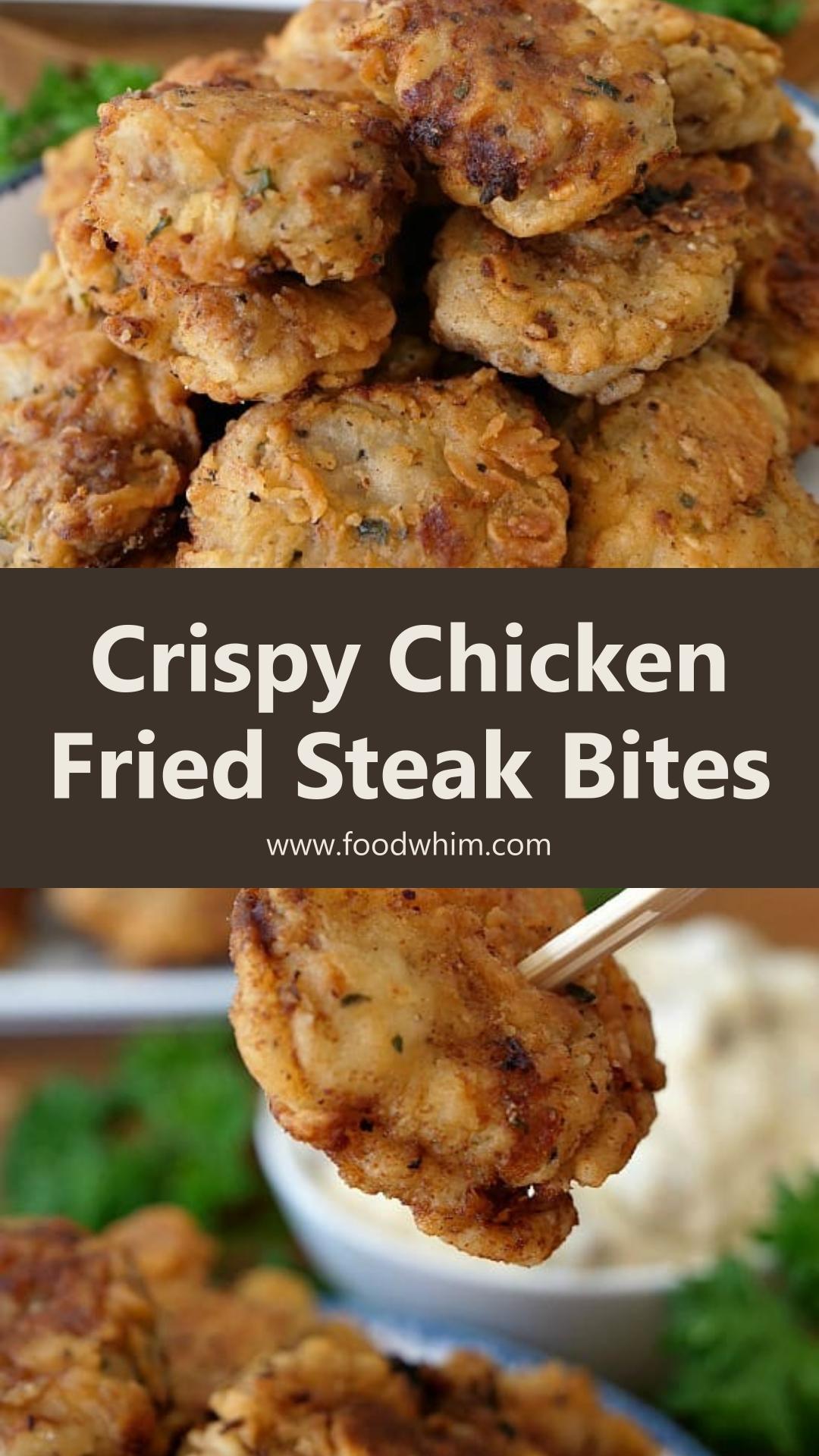 Chicken Fried Steak Bites with Crunchy Seasoned Coating — pin 2