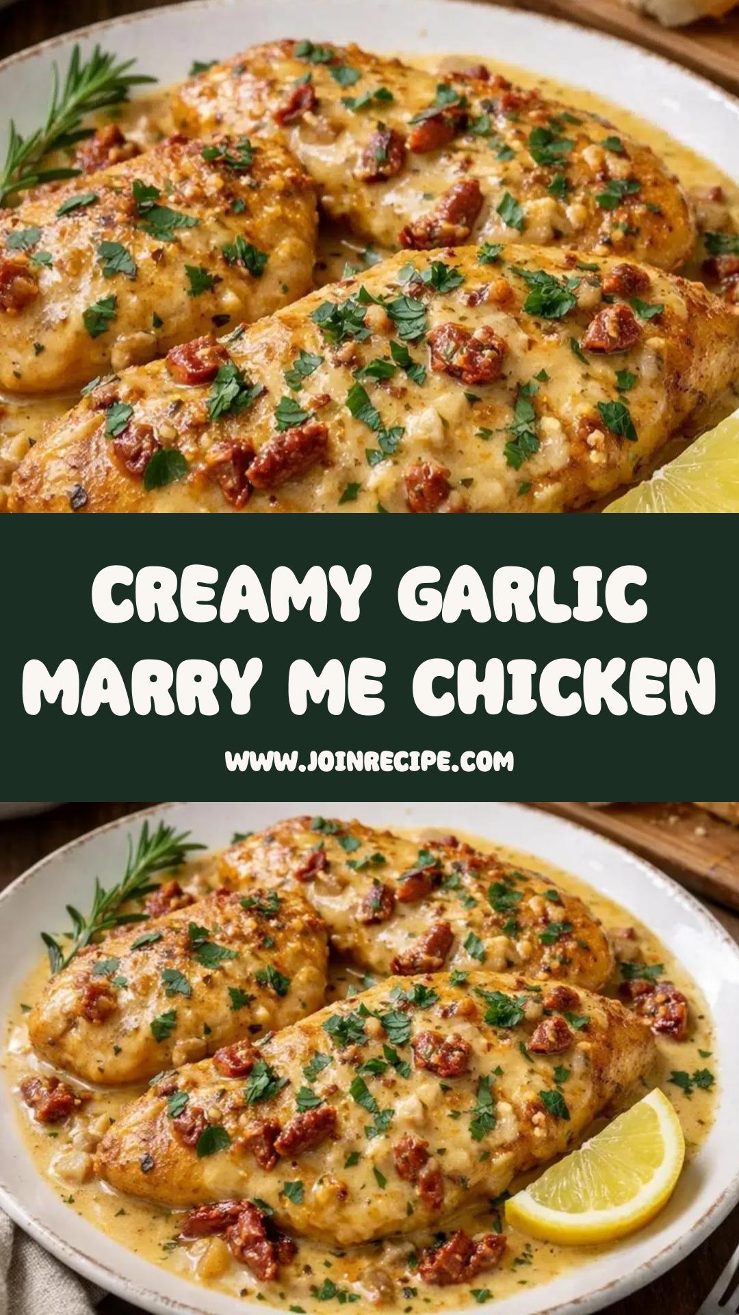 Creamy Garlic Marry Me Chicken: Tender Chicken in Velvety Garlic Parmesan Sauce — pin 2