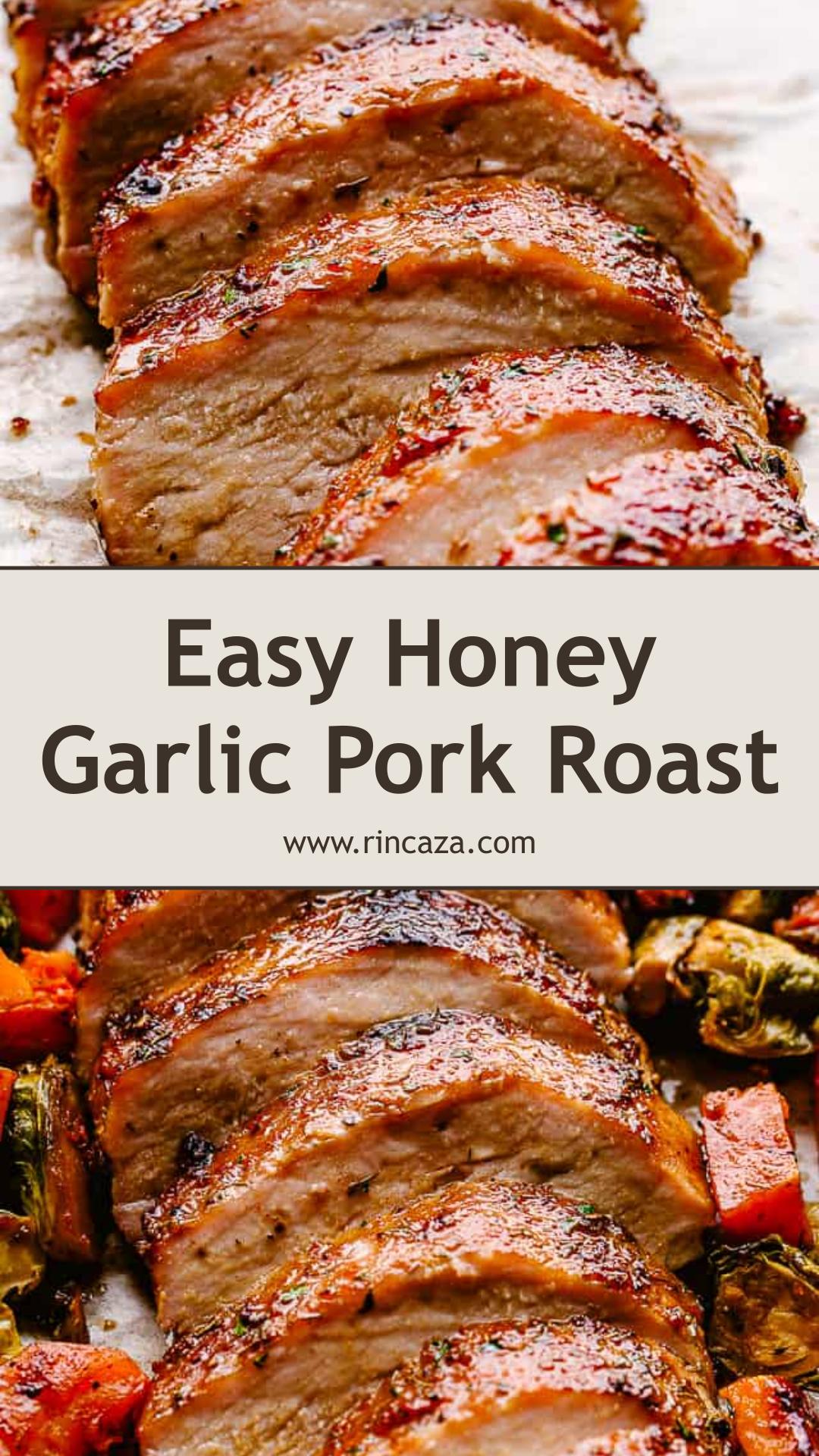 Honey Garlic Pork Loin Roast with Brussels Sprouts and Butternut Squash — pin 1