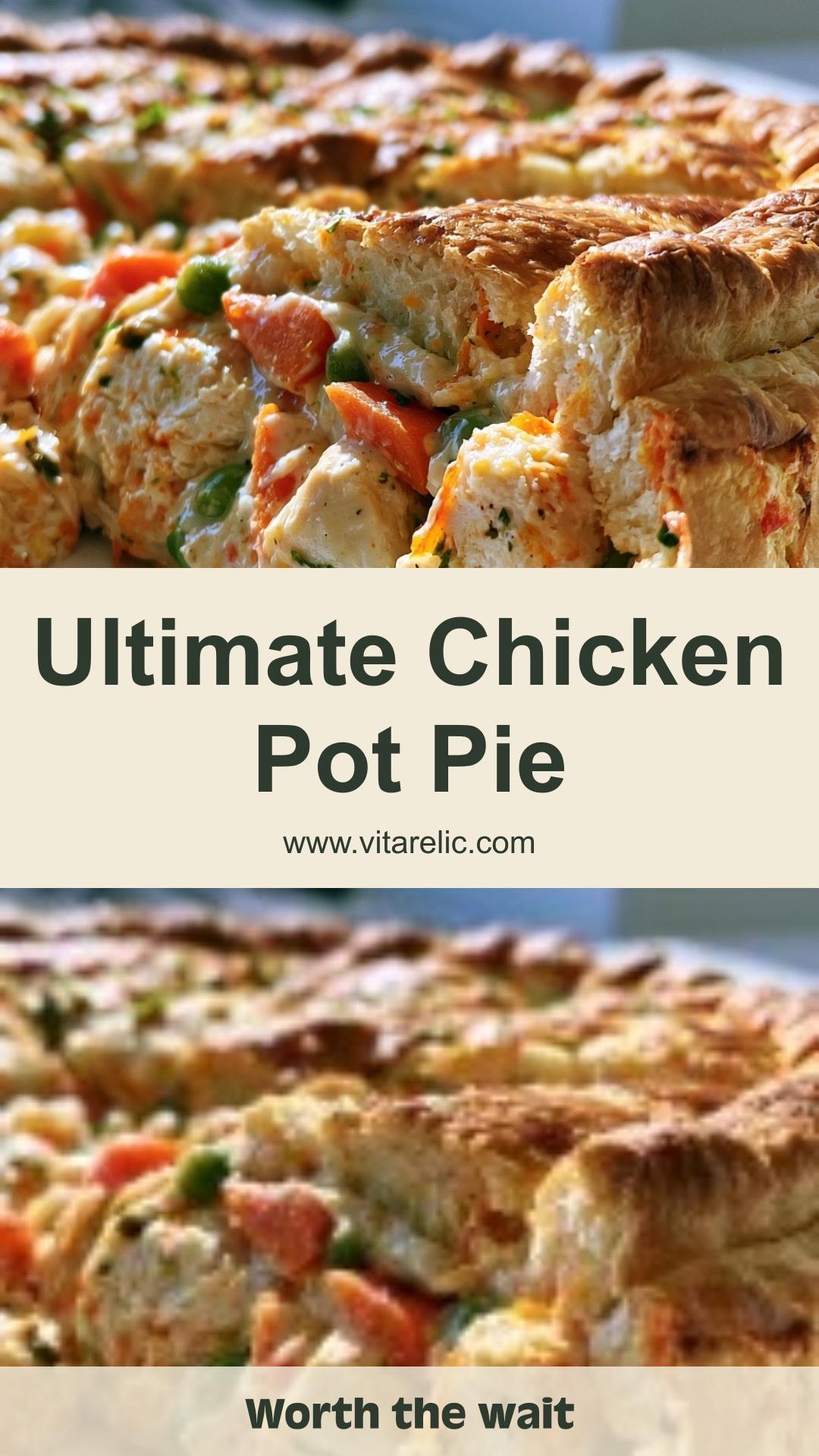 Chicken Pot Pie with Creamy Vegetable Filling and Flaky Crust — pin 1